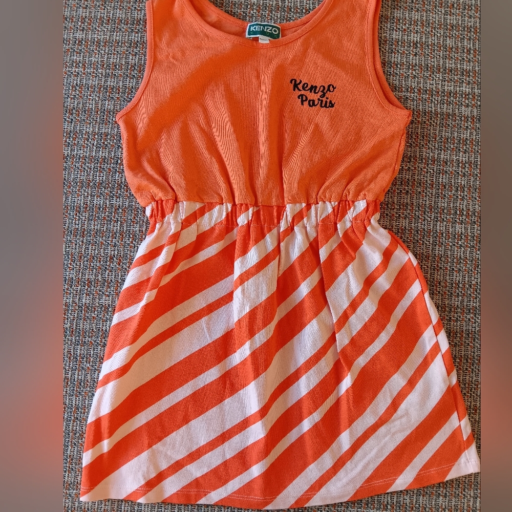 Kenzo Kids Orange and White Dress